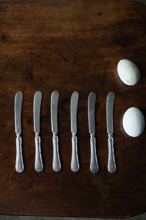 イギリスのバターナイフ-antique silver plated butter knife