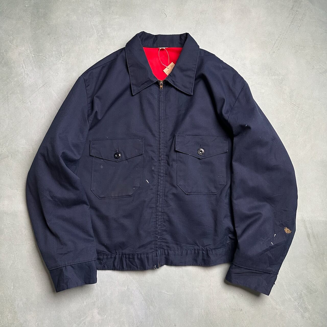 60s TALONジップ ワークジャケット 雰囲気系 ネイビー XL 古着 | RUFFY