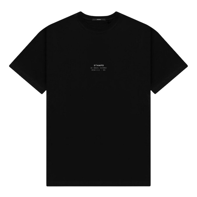 STAMPD  Rocky Mountain Stacked Logo Perfect Tee  BLACK