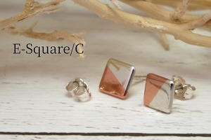 E-Square/C --四角いピアス +銅