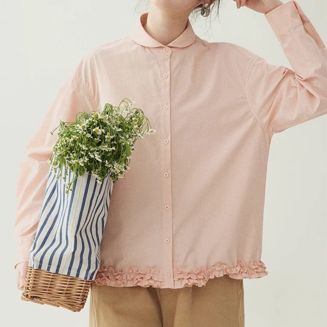 フリルカジュアルシャツ F3965