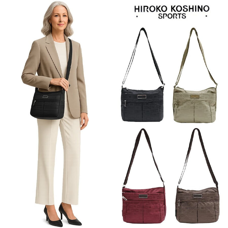 HLD02【10.ブラック】横型 ショルダーバッグ S[HIROKO KOSHINO SPORTS