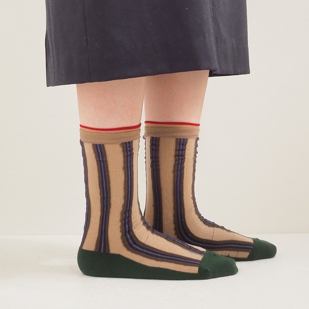 新品 andè アンデ 靴下 23～25cm 日本製 花 ミモザ ウララカ 【公式通販】