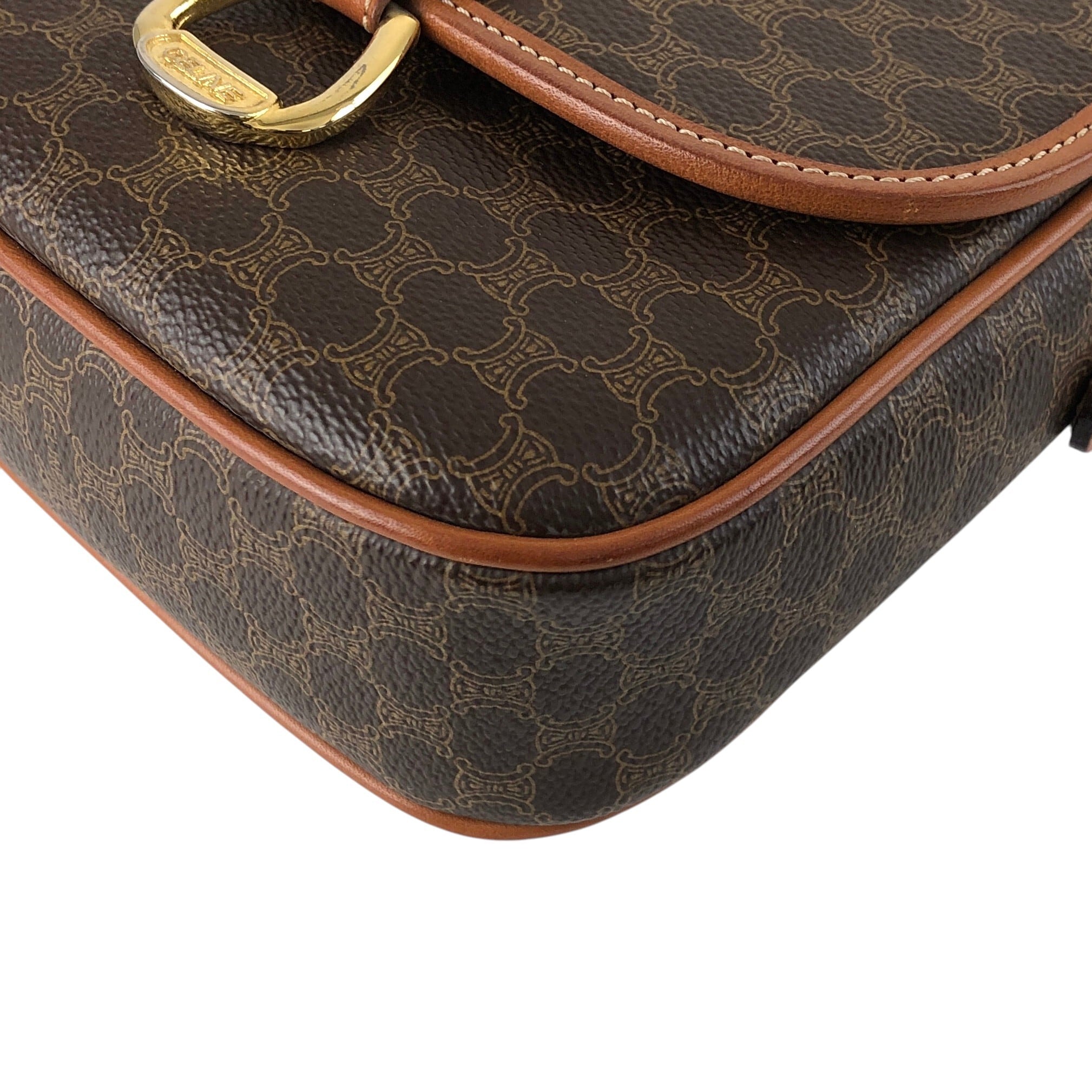 CELINE セリーヌ マカダム ショルダーバッグ ブラウン ホースビット