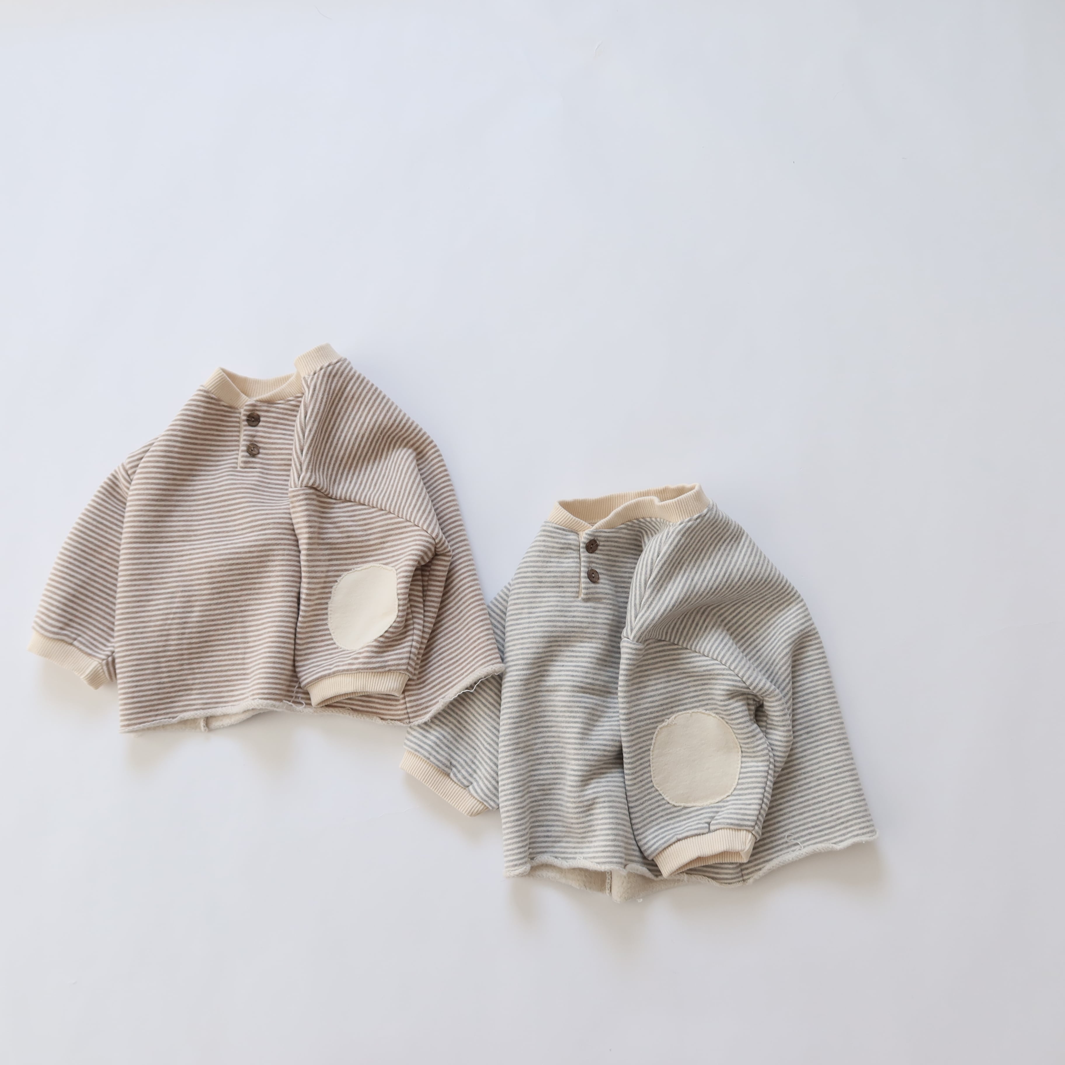 裏起毛パッチボーダースウェット