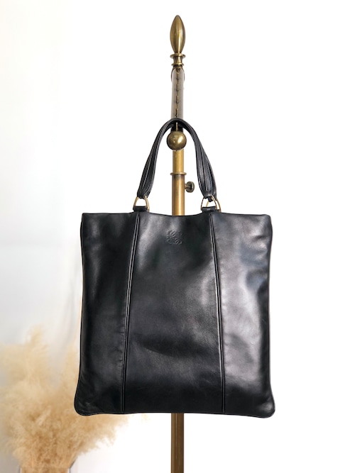 LOEWE ロエベ ハンドバッグ ブラック アナグラム ナッパレザー トートバッグ vintage ヴィンテージ オールド wh5jjz