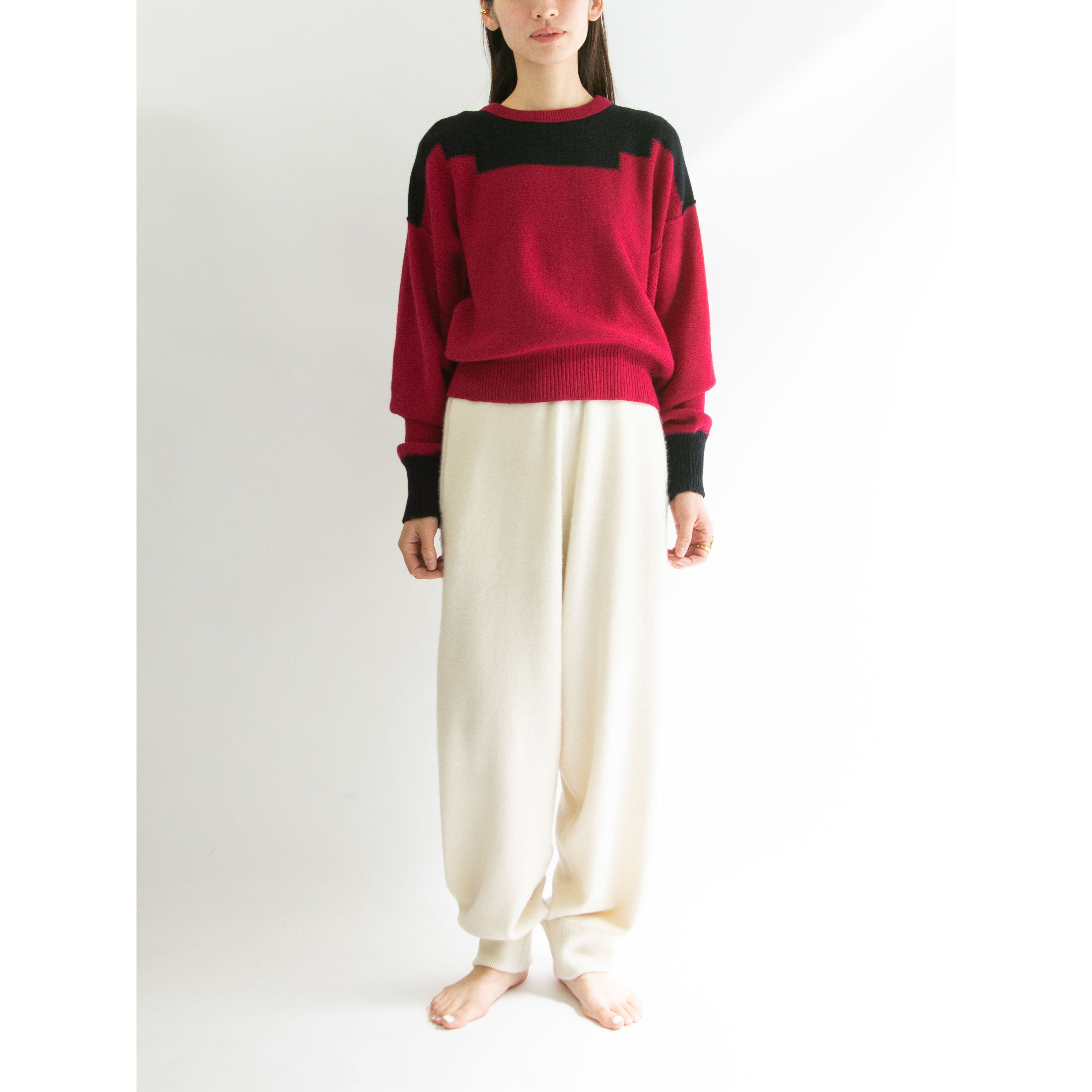 【SONIA RYKIEL】Made in Italy wool-angora crewneck sweater(ソニアリキエル イタリア製 ウールアンゴラクルーネックニット プルオーバーセーター)1b