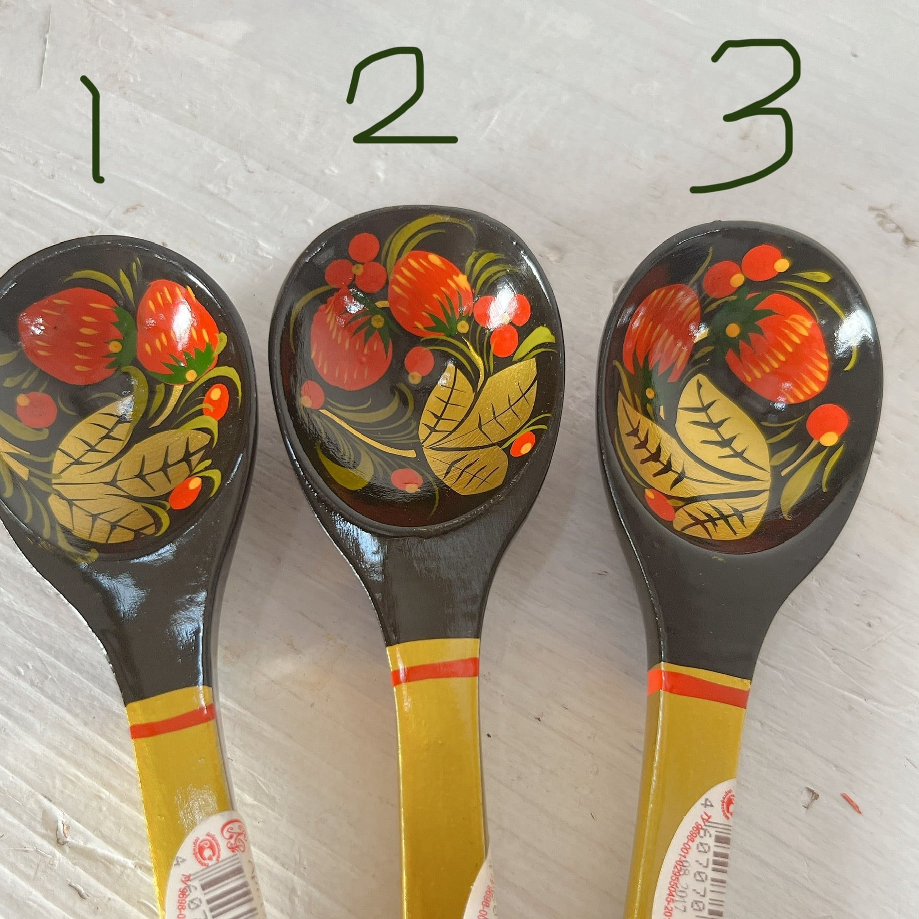 ロシア伝統工芸「ホフロマ塗り」の木製スプーン 3種 HH02 | yarumaruka