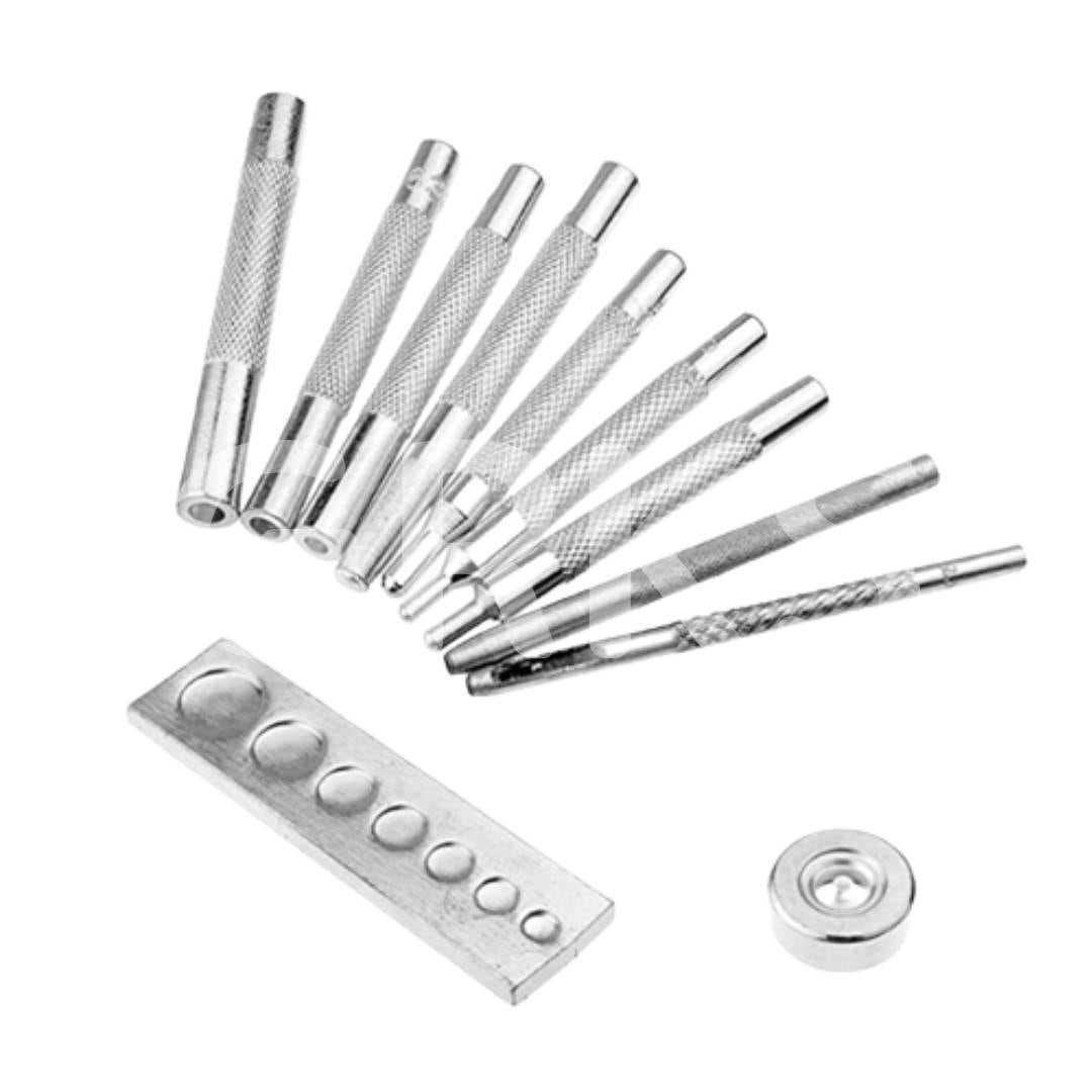 ホック打ち具 レザークラフト バネホック 11点セット | GRKS