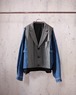 remake tailored short jacket (gray×denim)