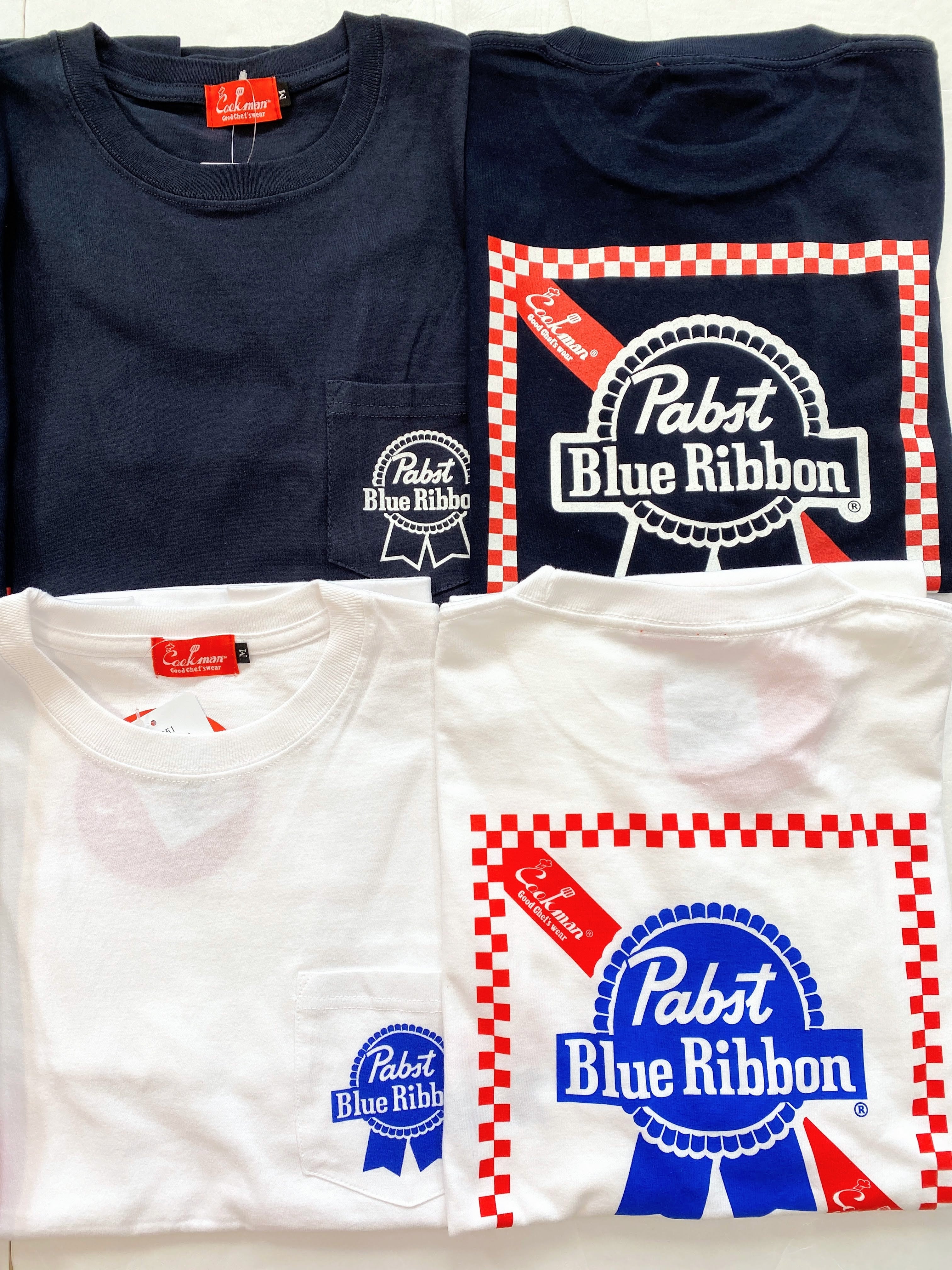 送料無料】COOK MAN Pabst Ribbon Beer Pocket コラボTシャツ 半袖