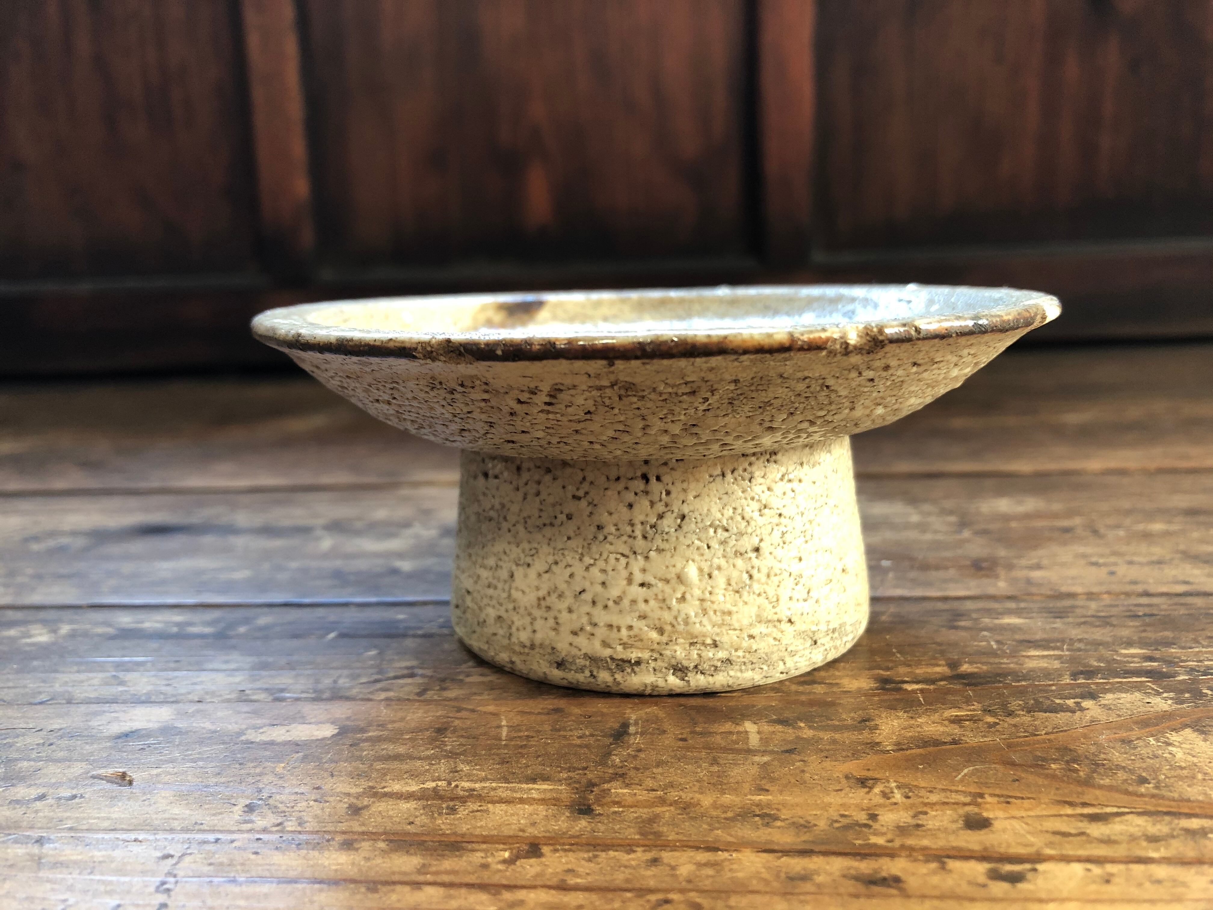 古い陶器の花台 李朝陶磁 骨董品 ビンテージ アンティーク 古道具