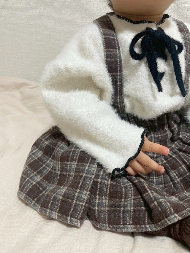 【即納】mimi market/Checks cancan skirt