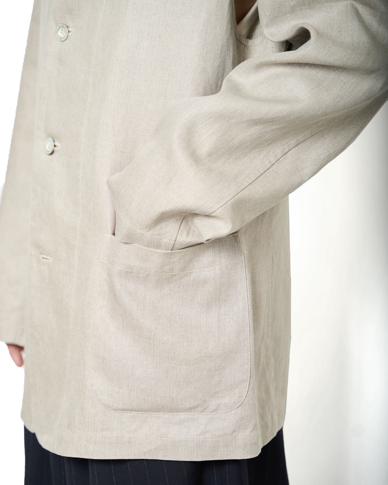 Nomàt "Piping JKT Herringbone〔Ecru〕"