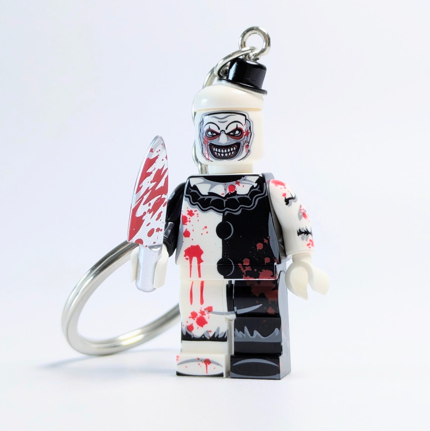 ★ブロックフィギュアキーホルダー★【 Terrifier テリファー 】アート・ザ・クラウン 〚アメリカン雑貨 アメトイ〛