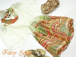 ★送料無料★シルク☆S（7号）☆ドルマン袖フレア－ワンピ(OPN5349)