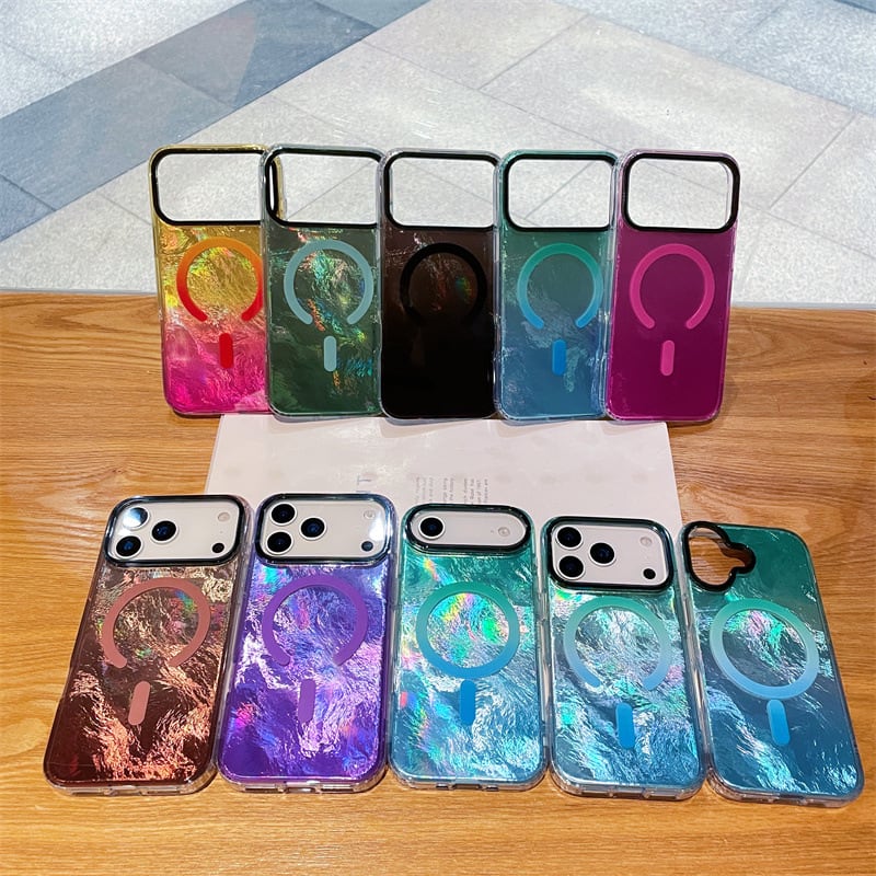 iPhone17シリーズ専用 】煌めくオーロラ◎MagSafe対応ケース 8色から