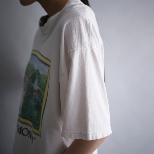 "猫” box print h/s boro tee