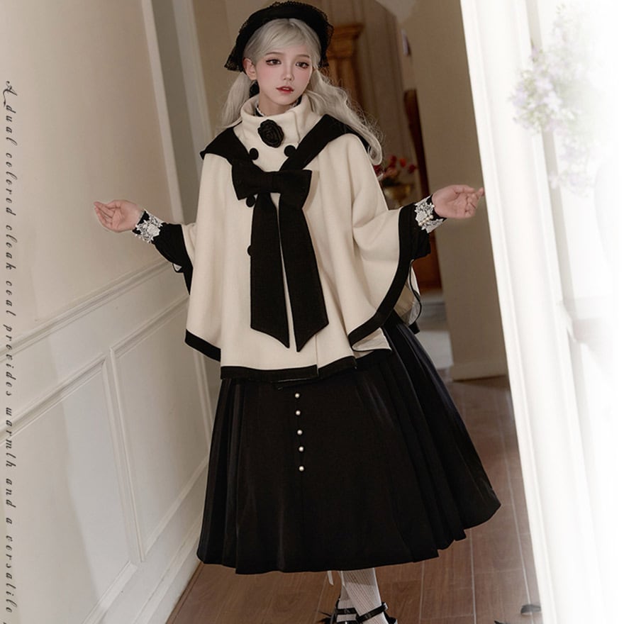 クラロリ ケープ ポンチョ アウター ツイードコート コート きれいめ