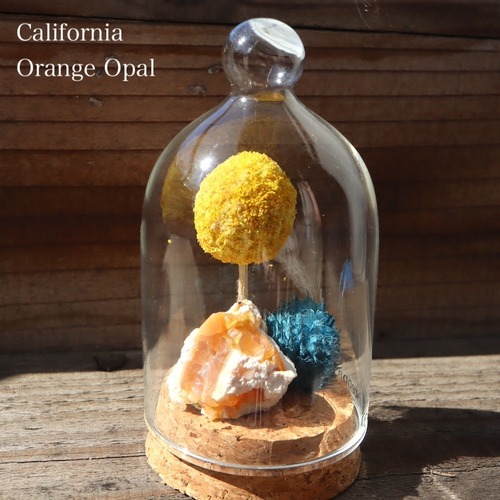 【ミネラルドーム】カリフォルニアオレンジオパール DOOM008 天然石 鉱物 パワーストーン 標本 インテリア