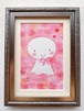 ＊てるてる坊主ピンク＊"Skidamarink” 一点物原画  離れた人と一緒に持ちたい絵　ホスピタルアート　優しい絵　かわいい絵　ハガキサイズ