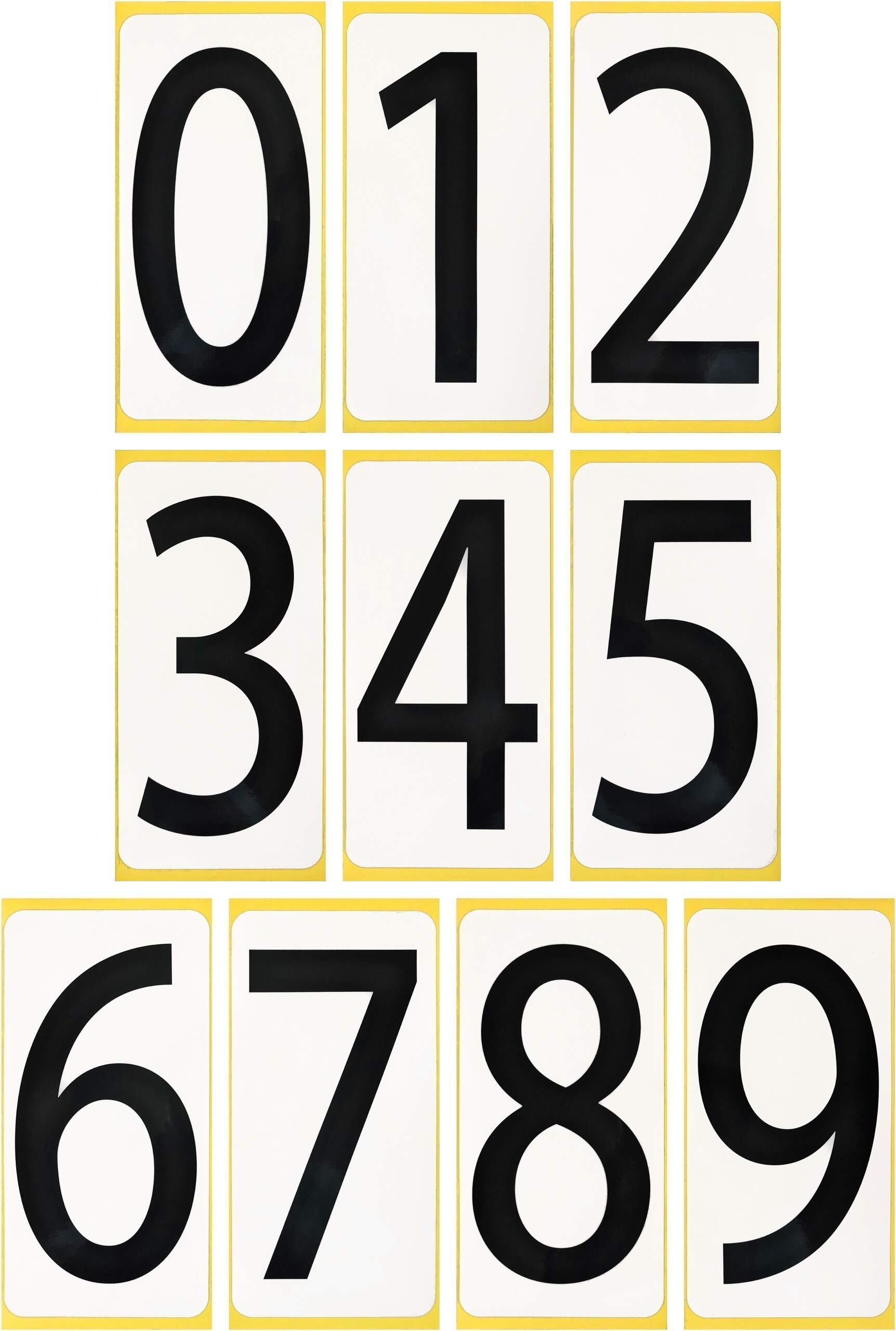 数字 シール ゼッケン 【超特大】ナンバー ステッカー 99K091 ユポ 防水 大きい ラベル 番号 PP加工 耐候性 屋外【99×198mm/片】0~9の10種各1片×1セット 99K091