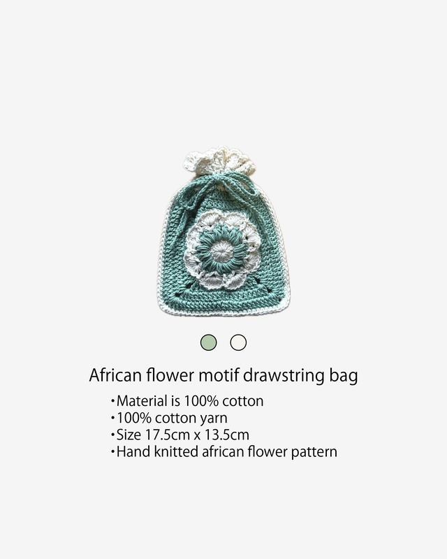 African flower motif drawstring bag