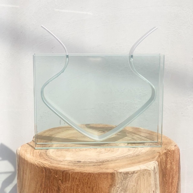 Glass & aluminum vase