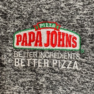 【PREFERRED】刺繍ロゴ ワンポイント Papa John's pizza アドバタイジング  プルオーバー パーカー XL アメリカ古着