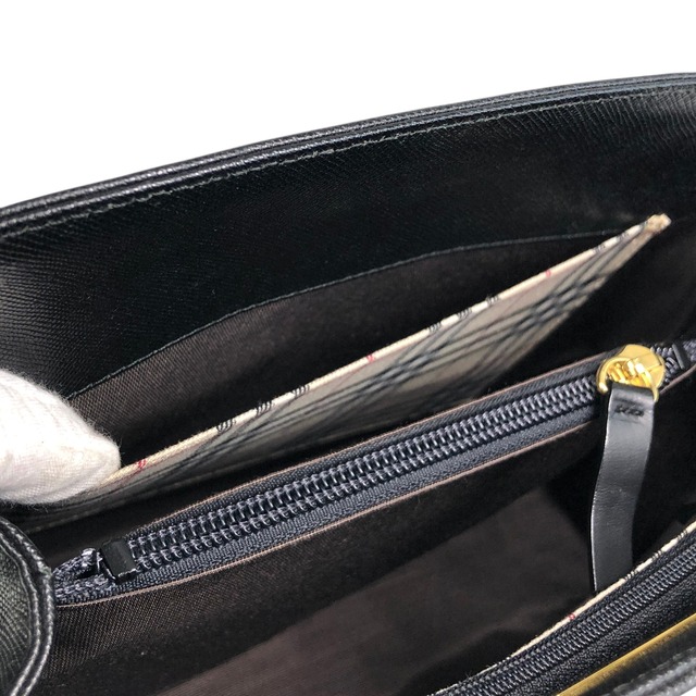 BURBERRY バーバリー ハンドバッグ ブラック ロゴ レザー vintage ヴィンテージ オールド imtu4e
