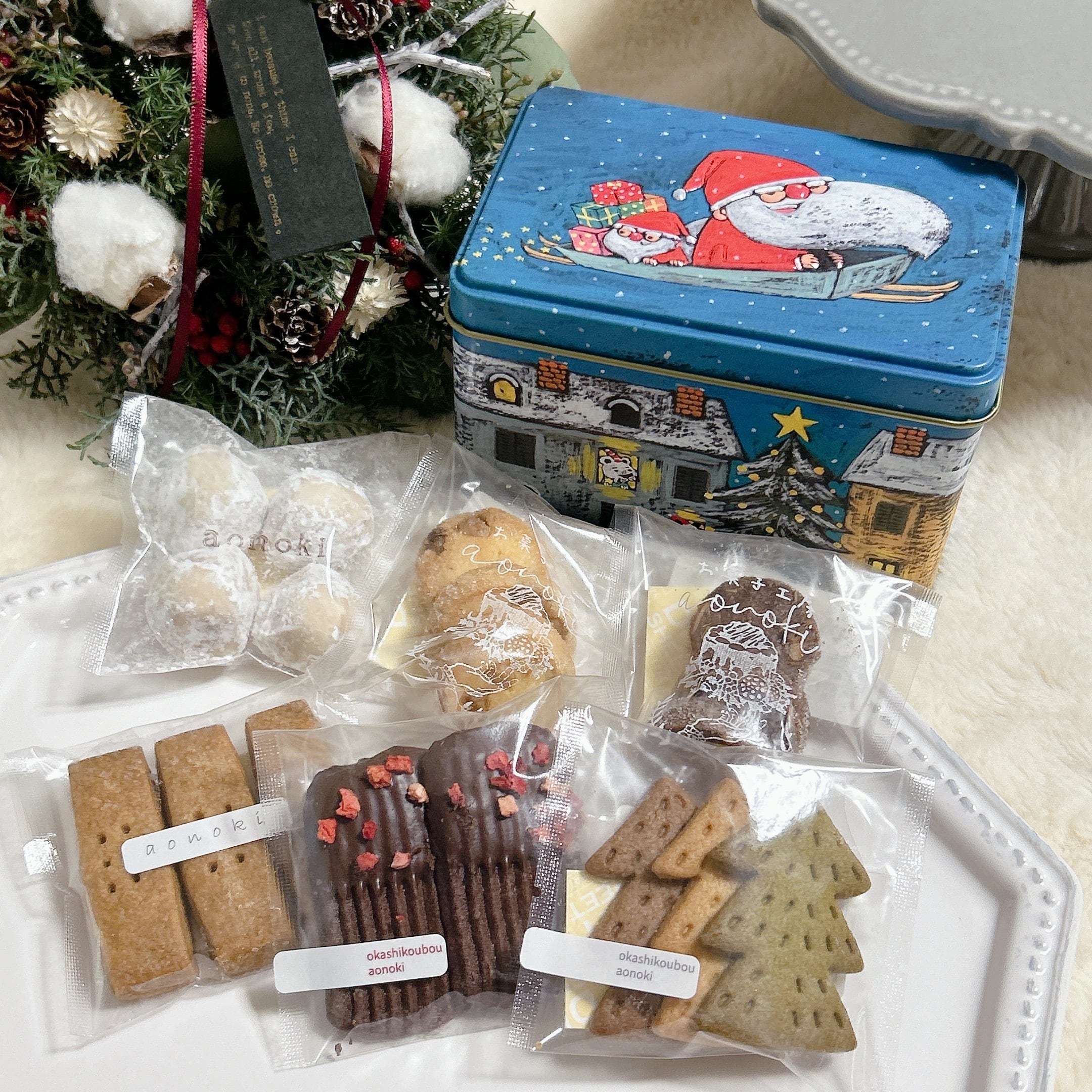 ビジュー缶（青缶） | お菓子工房aonoki