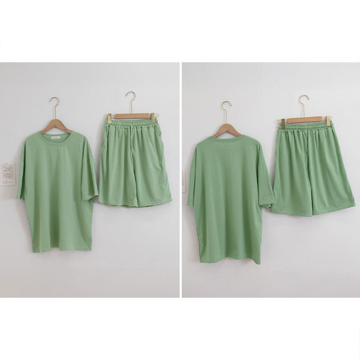 スウェット セットアップ レディース 韓国 上下セット 半袖 ショートパンツ ルームウェア 部屋着 シンプル 大人 カジュアル リラックス ゆったり 夏服 夏 大人可愛い 大人女子