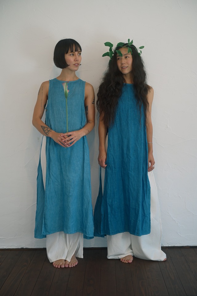 Indigo Dyed Linen Top