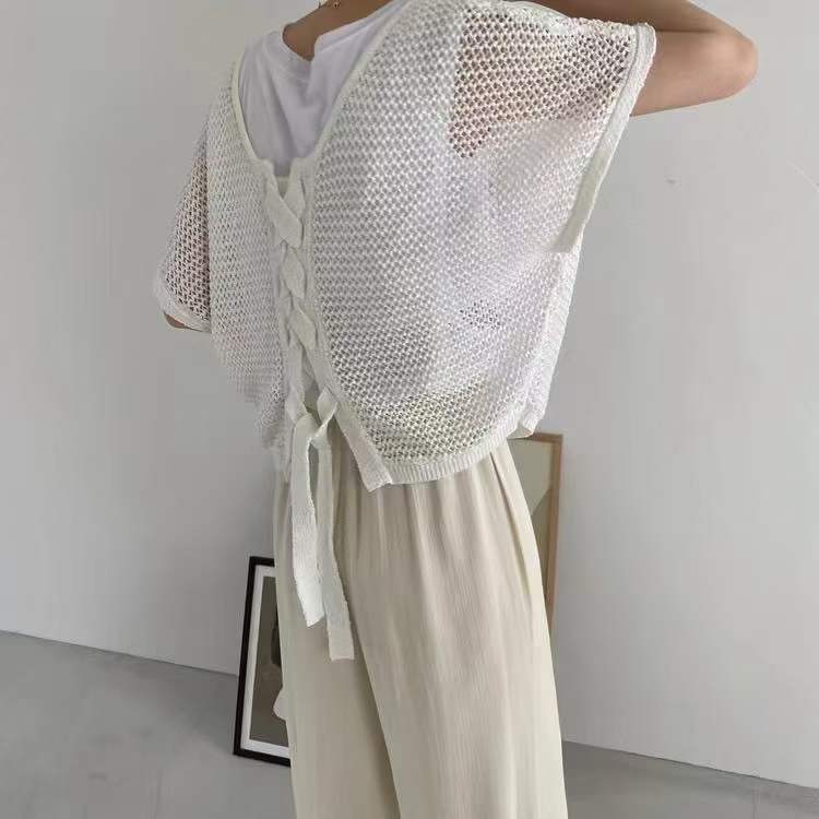 バックリボン　ニットトップス　AJ11079-3040