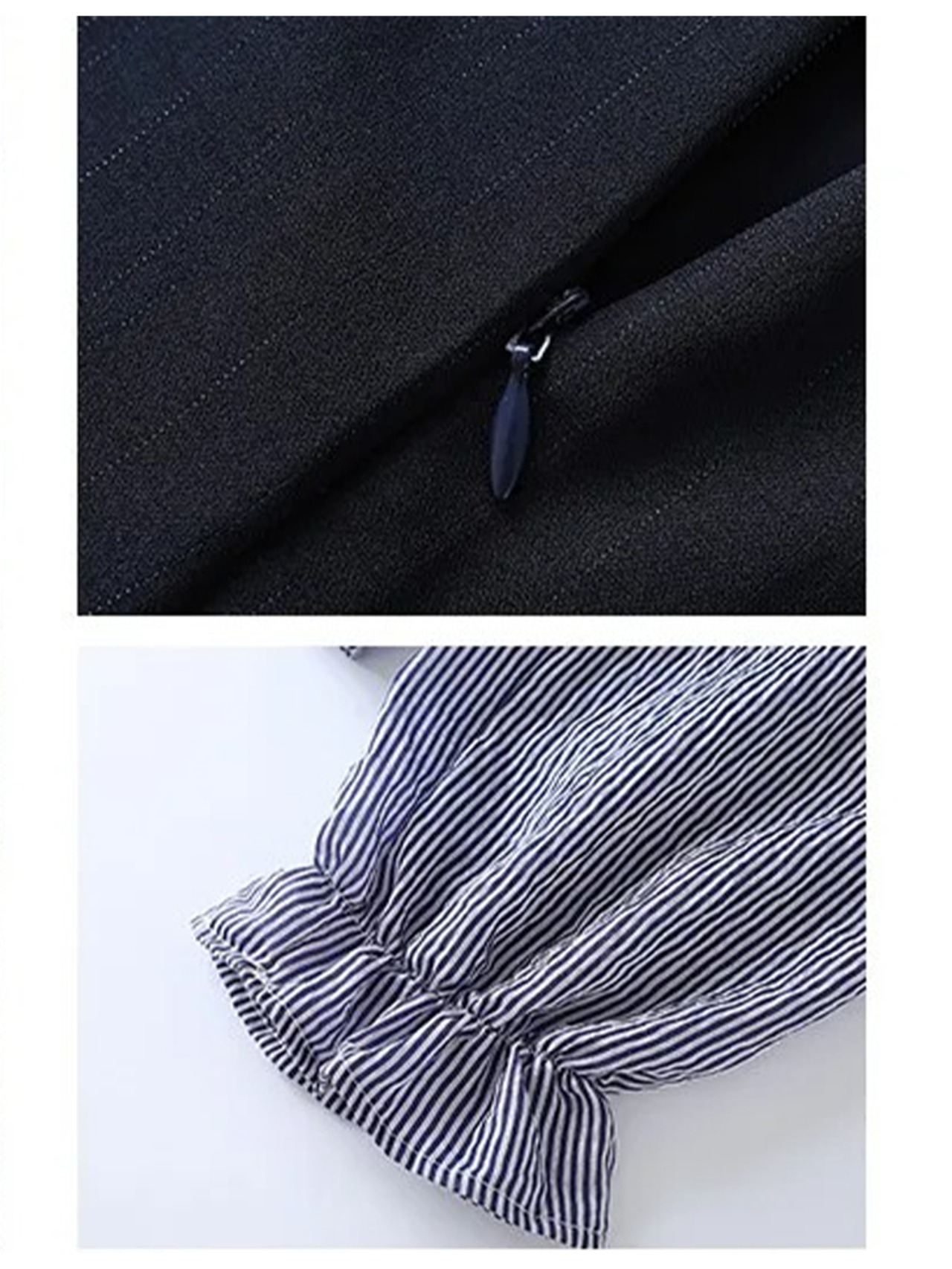 【0222】Elegant Skirt Stripes Long Sleeve 2 Piece Set