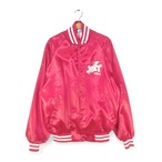 80s ジョルトコーラ USA製 ヴィンテージナイロンジャケット 販促品 ノベルティー サテンジャケット JOLT COLA レッド メンズXL 古着 @DZ0715