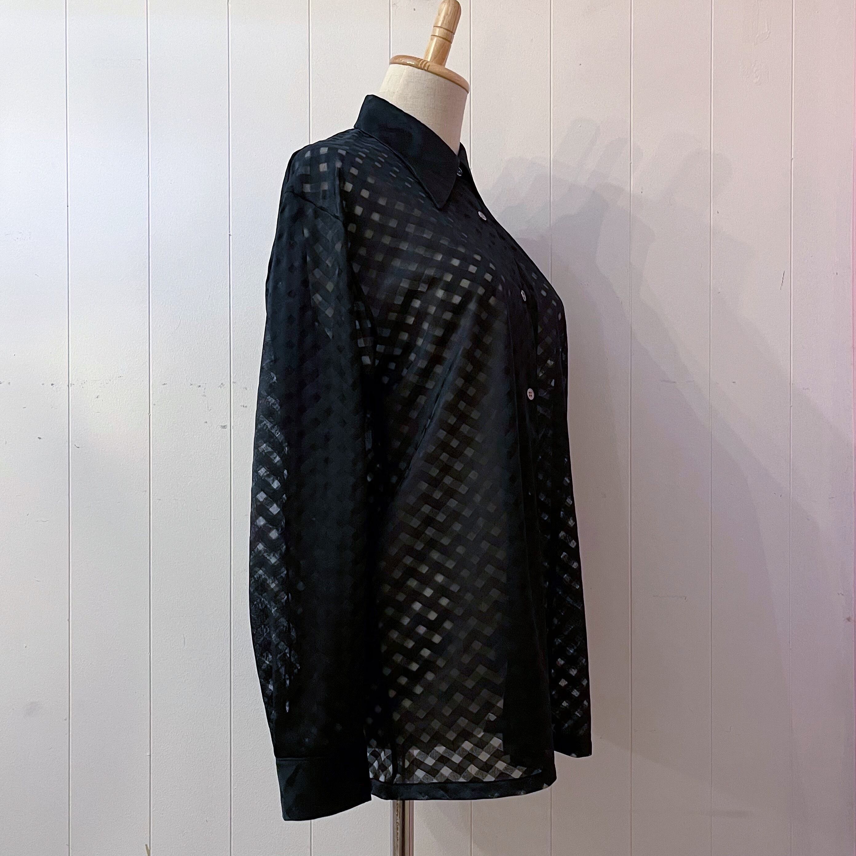 black sheer check shirt