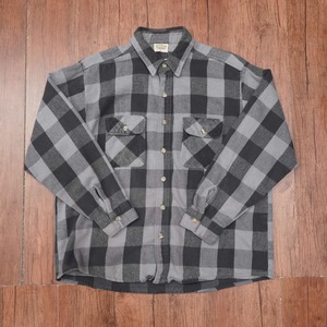 five brother ヘビー　ネルシャツ　XL/90s 黒　グレー　ファイブブラザー　usa製