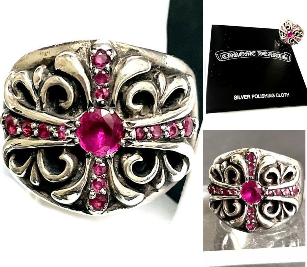 CHROME HEARTS クロムハーツ キーパーリング with パヴェ ルビー 15P 