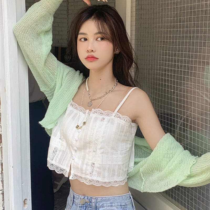 ホワイトレースレディースサマートップス ショートノースリーブ 半袖 ハーフスリーブ 夏物 試着室21847164651