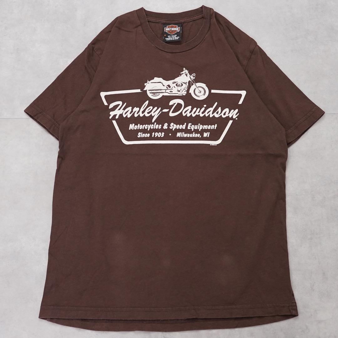 ハーレーダビッドソン プリントTシャツ 炎 古着 00s M 黒 14374 | fuufu