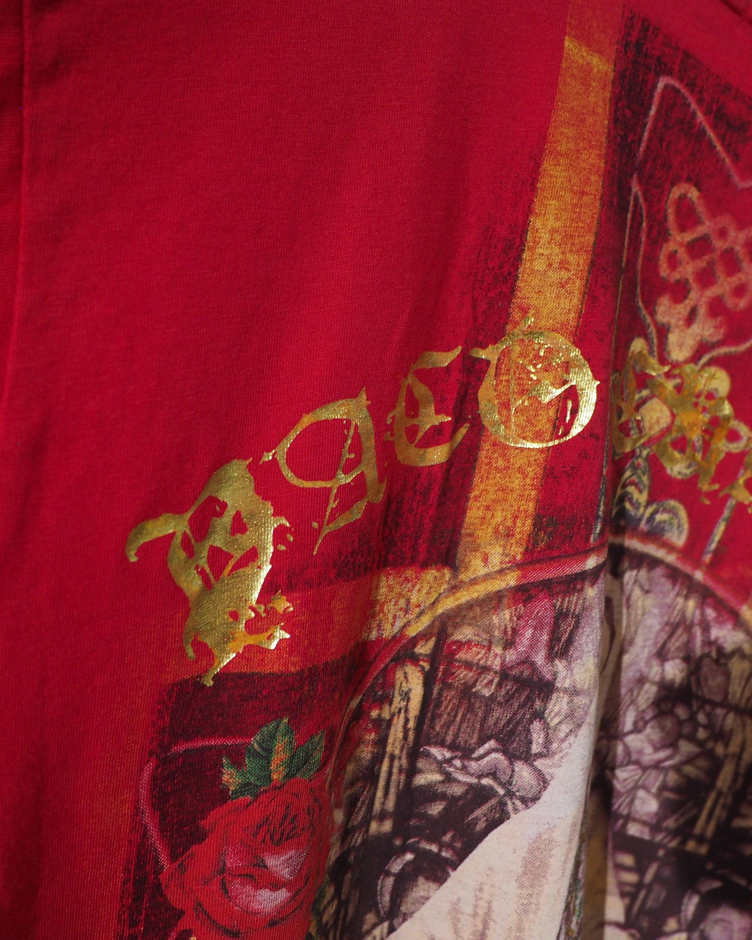 " Christian Audigier ‐ 聖母マリア " Virgin Mary Both sides Printed SS Tee ( Made in USA )