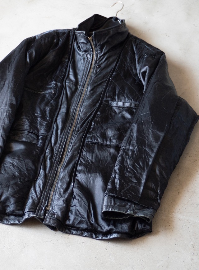 "LIVELO ATTITUDE" 1990s Leather zip jacket