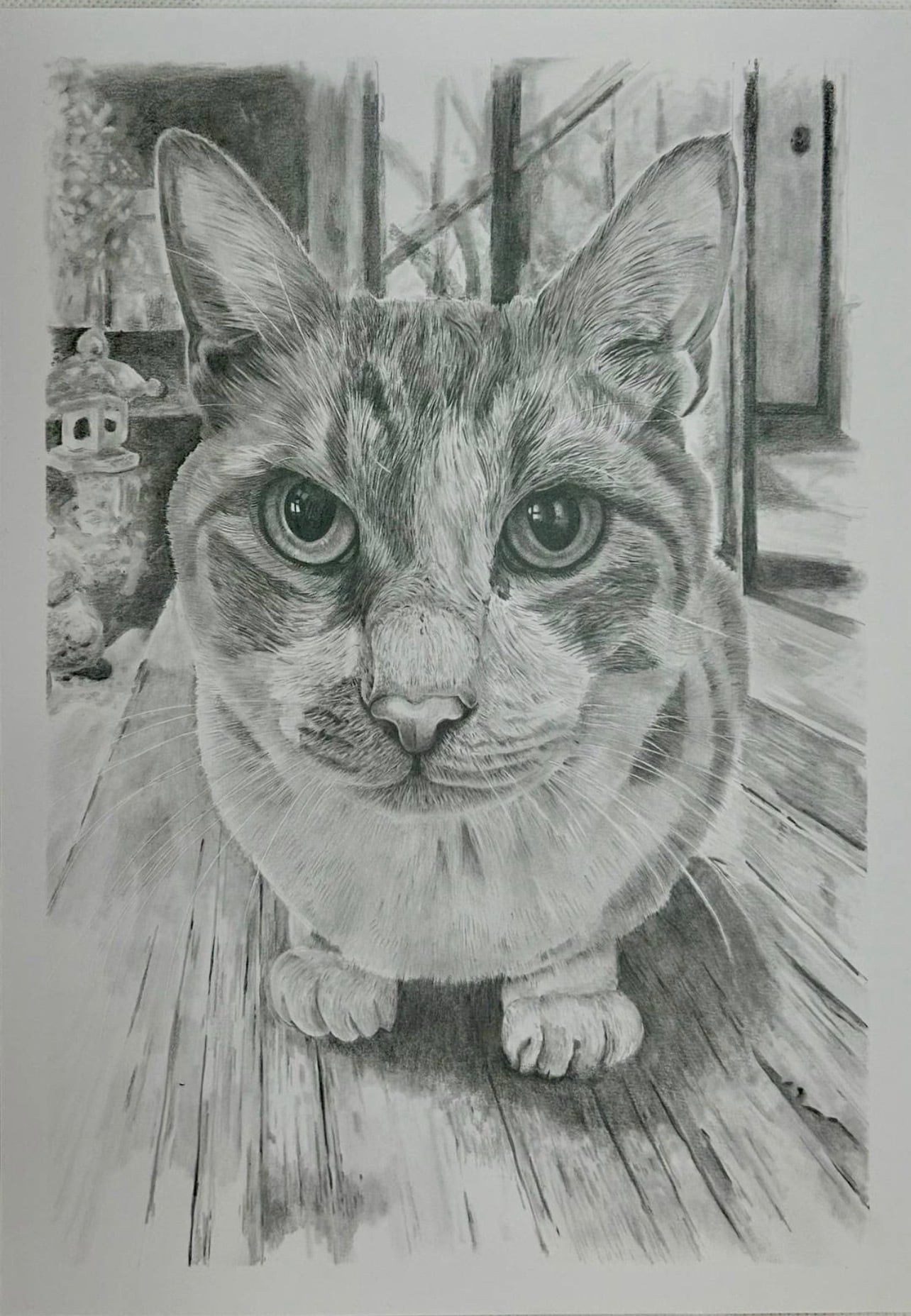 翡翠色の瞳の猫(パステル画） | PAY ID