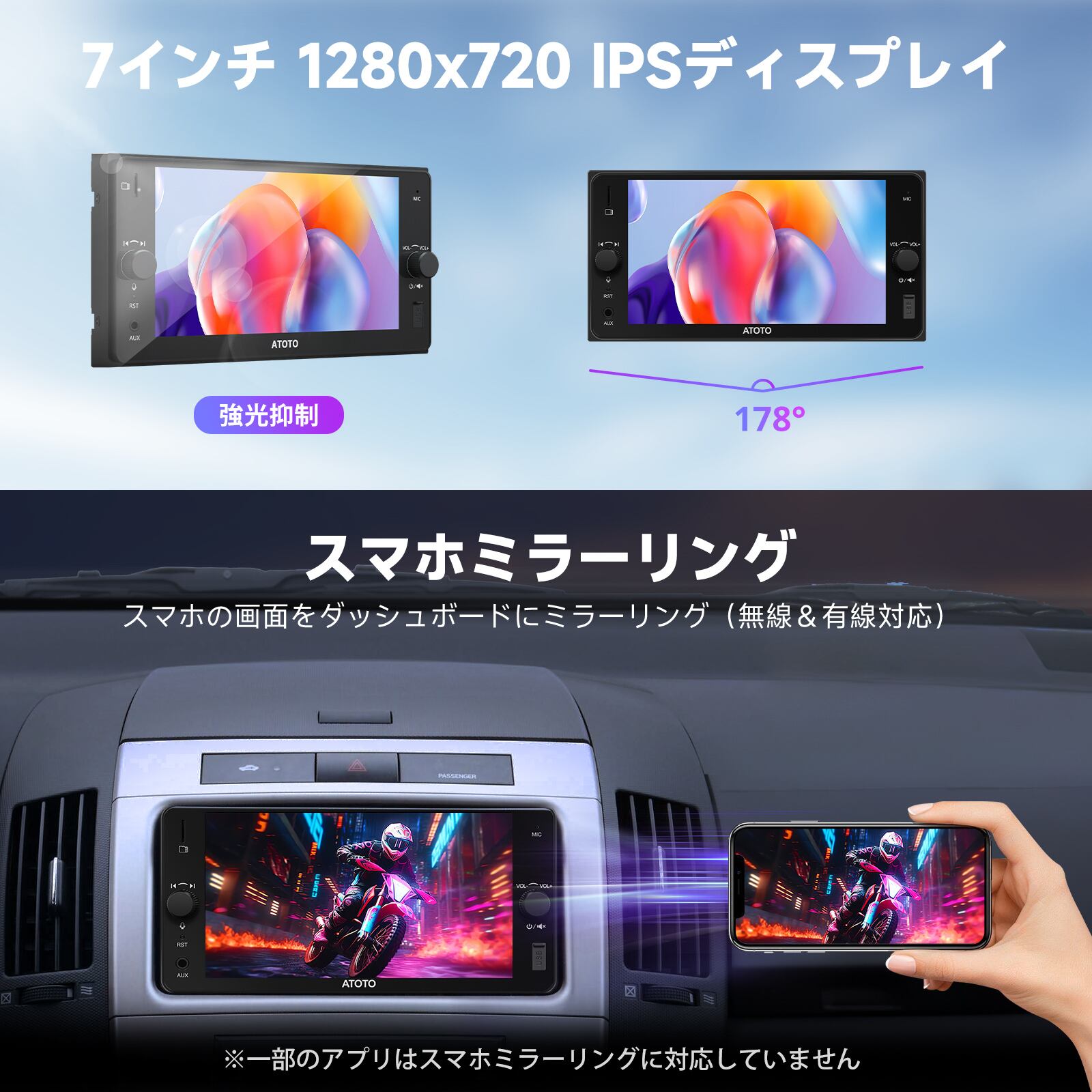 A5LTYB7T トヨタ用7インチワイド 2G+32G | ATOTO公式プロ代理店