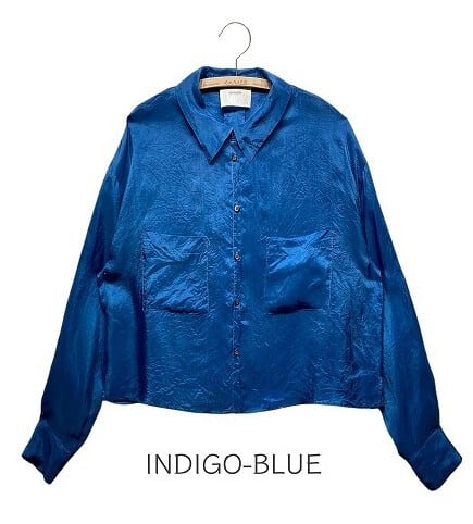 インディゴ染め羽二重シャツブラウス】BLOUSE 142-10 | enrica 公式通販