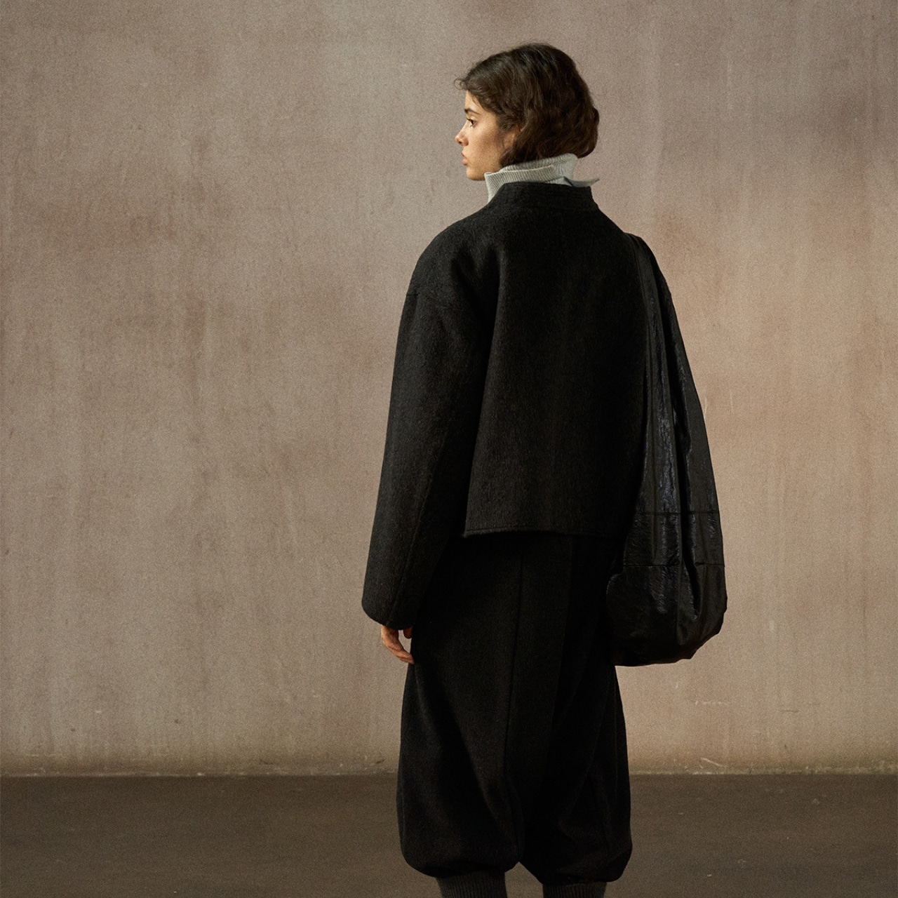 Wool Cocoon Short Jacket T3889