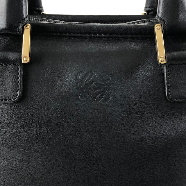 LOEWE ロエベ アマソナ28 ハンドバッグ ブラック アナグラム レザー ボストンバッグ vintage ヴィンテージ オールド bda233