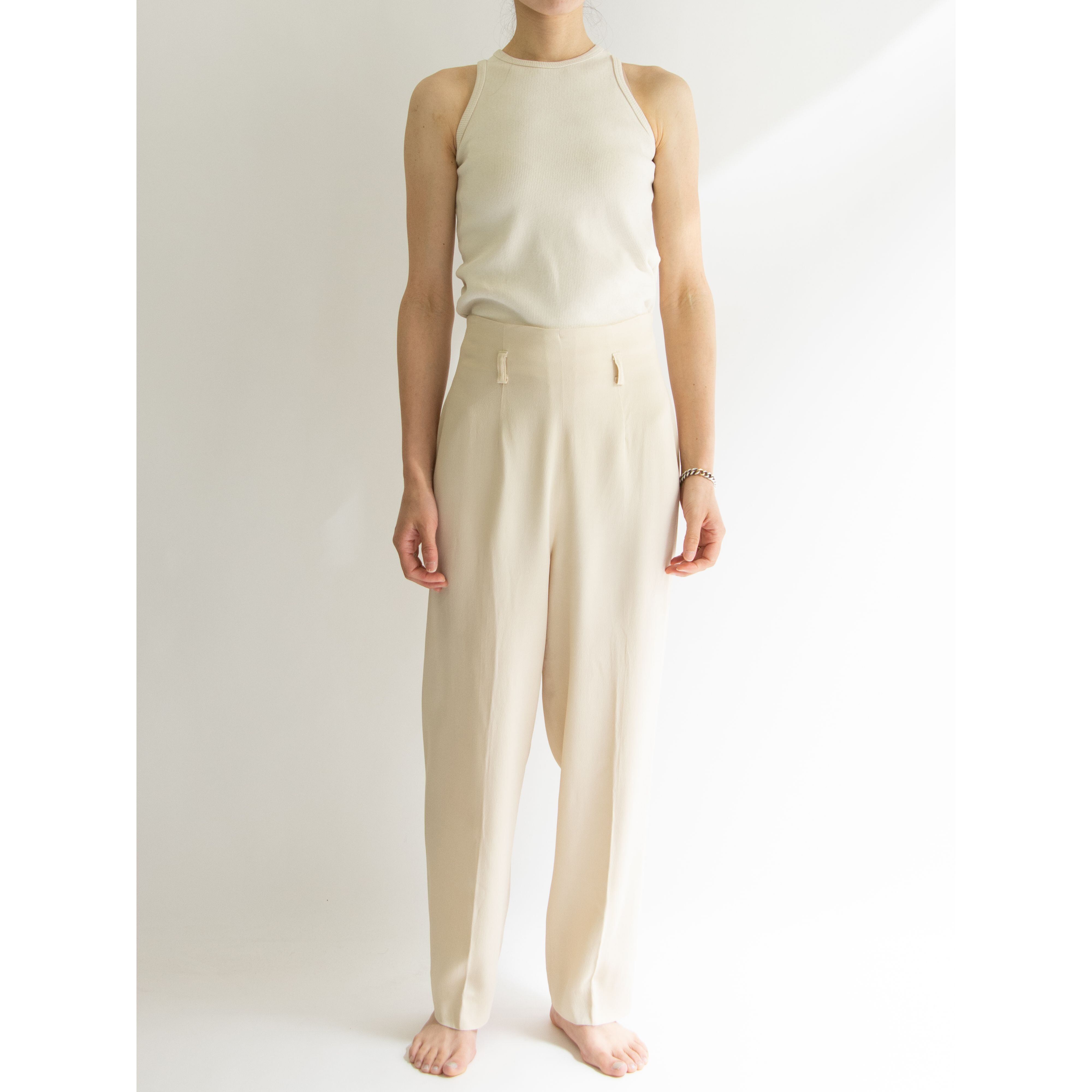 【Altre Cose】Made in Italy Acetate-Viscose Chiffon Pants（イタリア製 アセテートヴィスコース シフォンパンツ）
