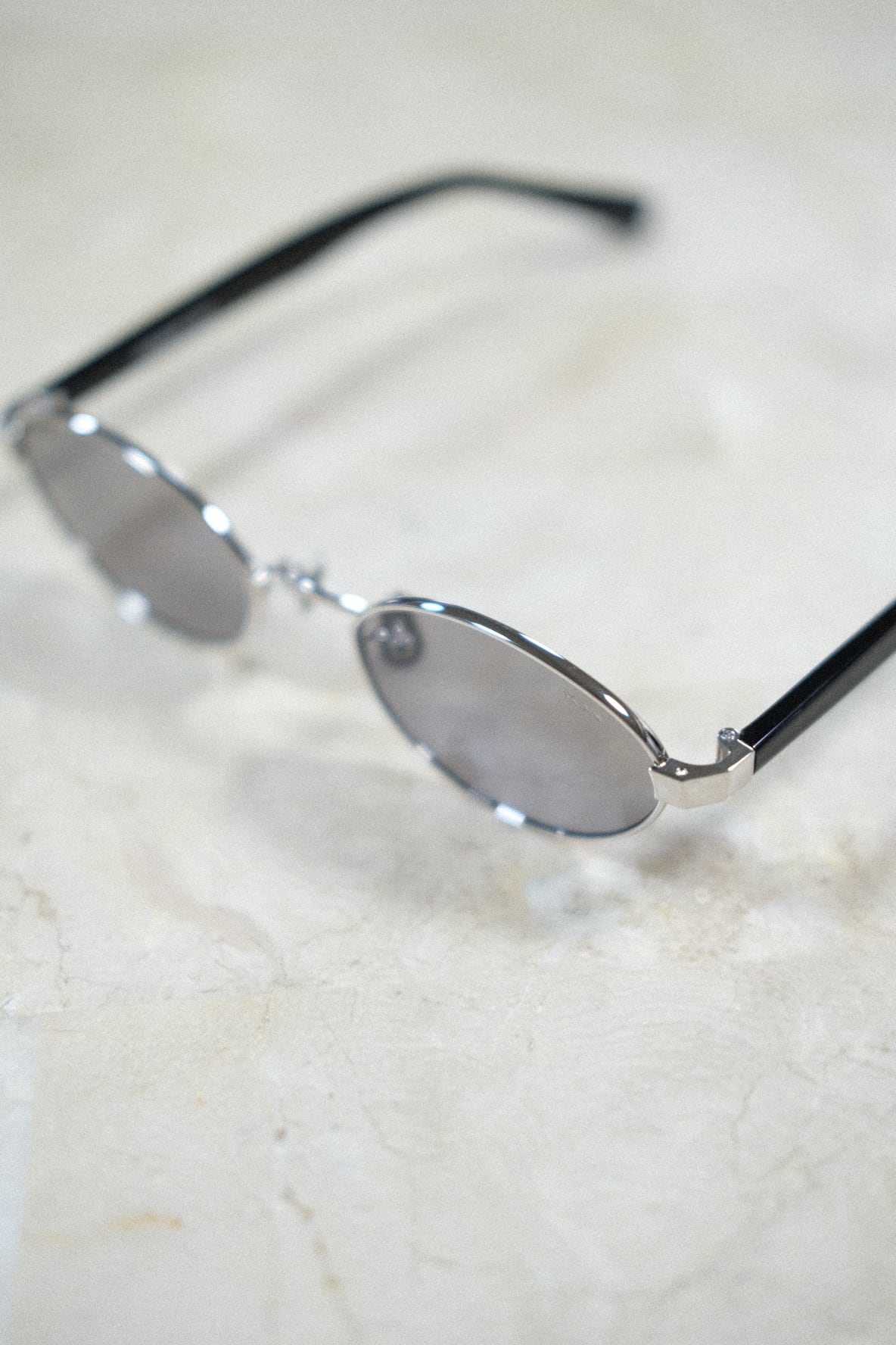FETICO × BLANC..】METAL OVAL SUNGLASSES - BLACK - | loop